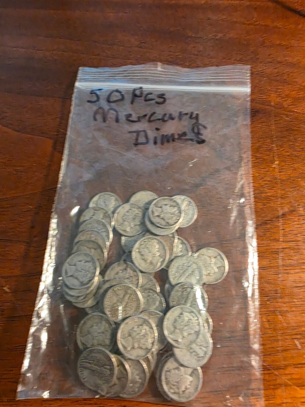 50PC LOT OF VARIOUS DATES OF MERCURY DIMES SILVER